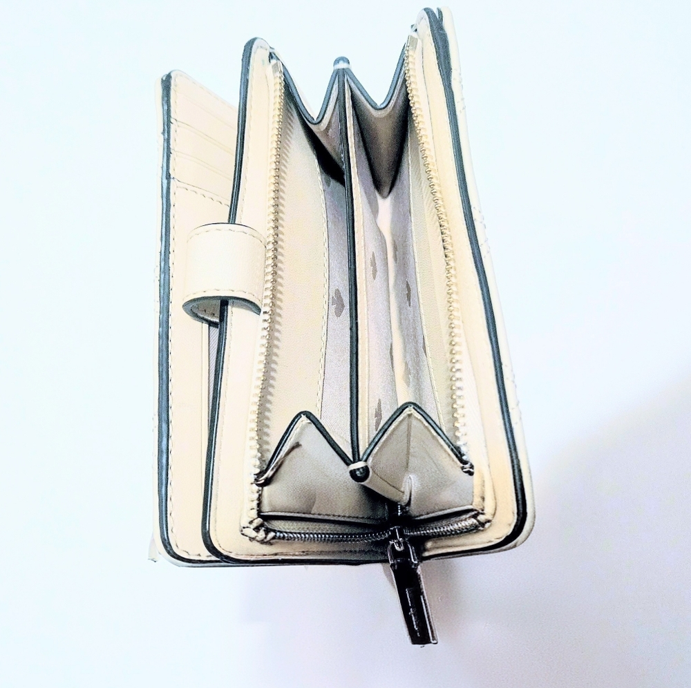 Kate spade Quilted Cream Leather Zip Wallet - Picture 4 of 6